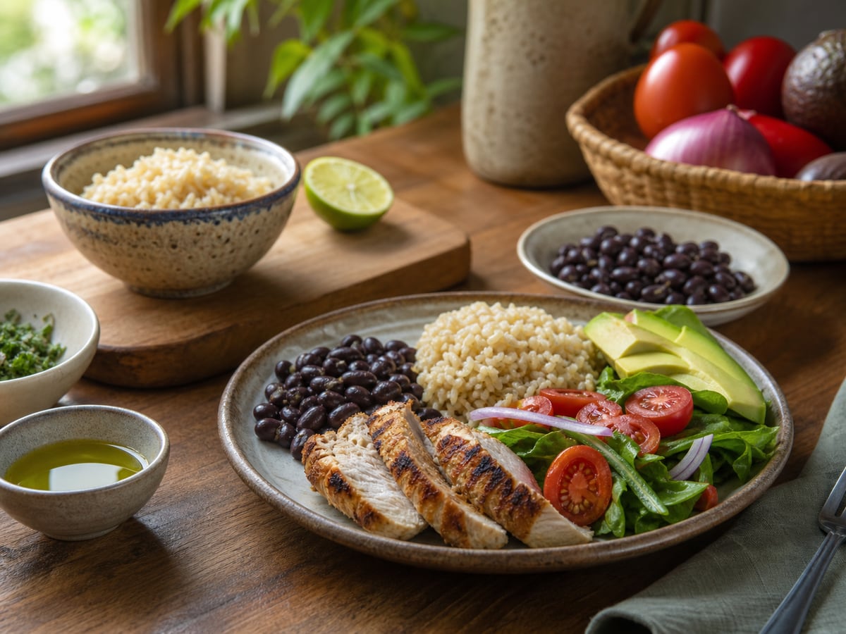 Escena culinaria realista que ilustra diabetes: orientación culinaria general