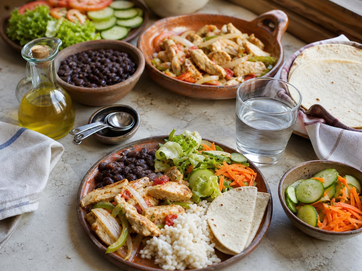 Escena culinaria realista que ilustra mejorá una comida sin cambiarla por completo