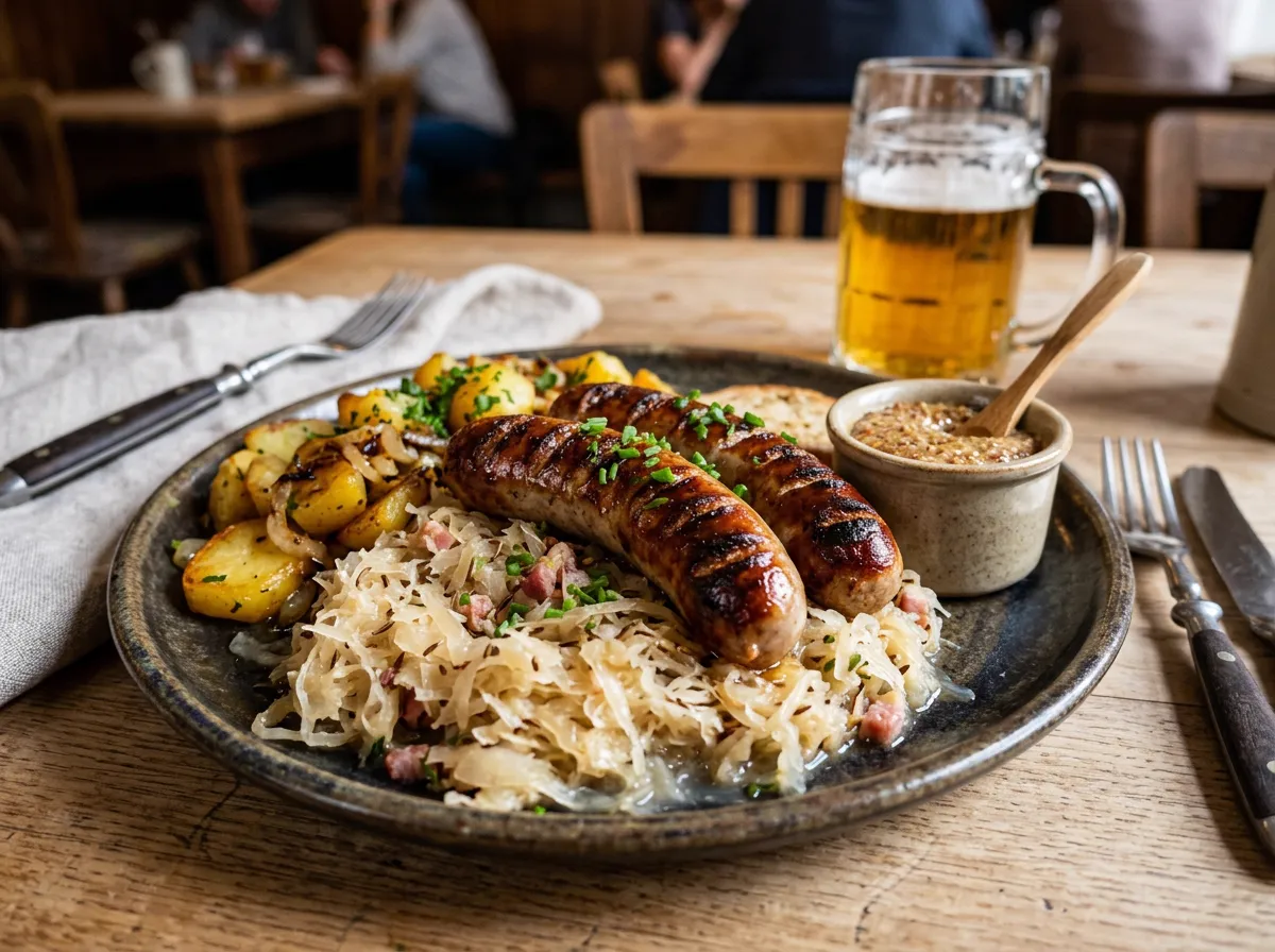 Bratwurst con Chucrut (Sauerkraut)
