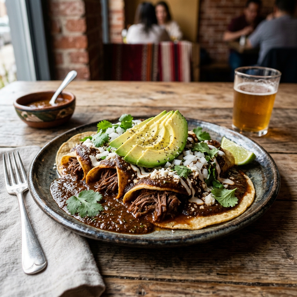Enchiladas de Barbacoa en Salsa Borracha